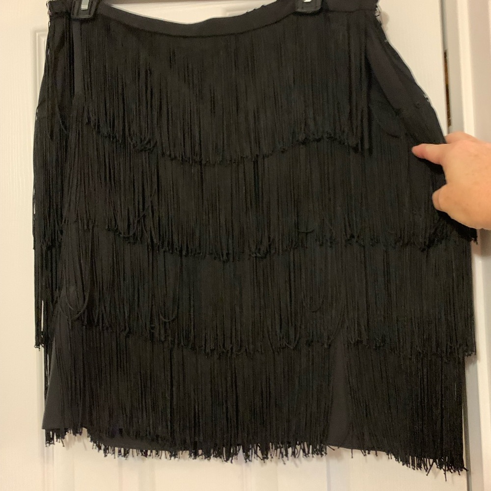 Lauren by Ralph Lauren black flapper skirt.